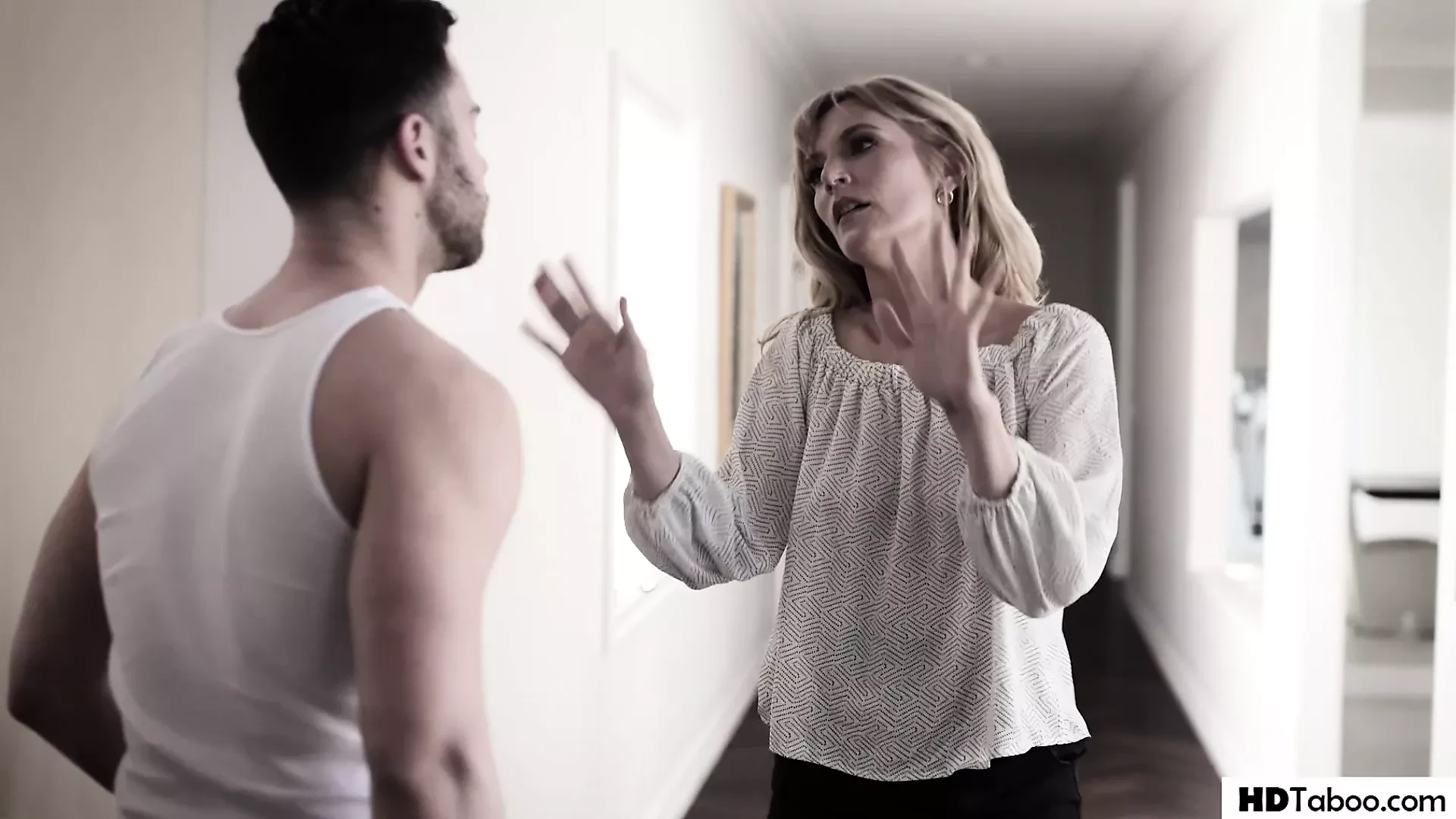 Step Mom cheats with a help of her reluctant stepson